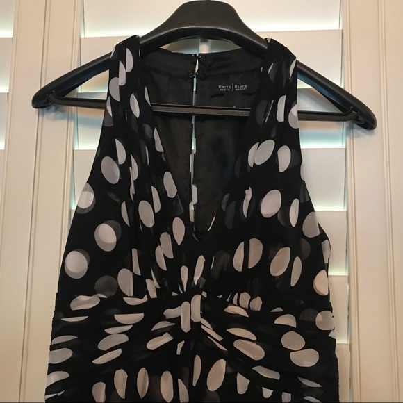 Polka Dot Chiffon White House Black Market Dress - Picture 3 of 4